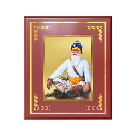 Baba Deep Singh Ji | Nihang Sikh and Martyr Wall Mount Photo Frame in 24K Gold Plated Foil