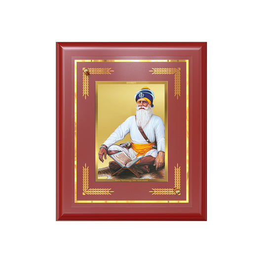 Baba Deep Singh Ji | Nihang Sikh and Martyr Wall & Tabletop Frame in 24K Gold Plated Foil