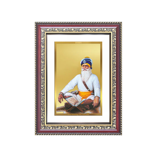Baba Deep Singh Ji | Nihang Sikh and Martyr Wall and Tabletop Photo Frame in 24K Gold Plated Foil