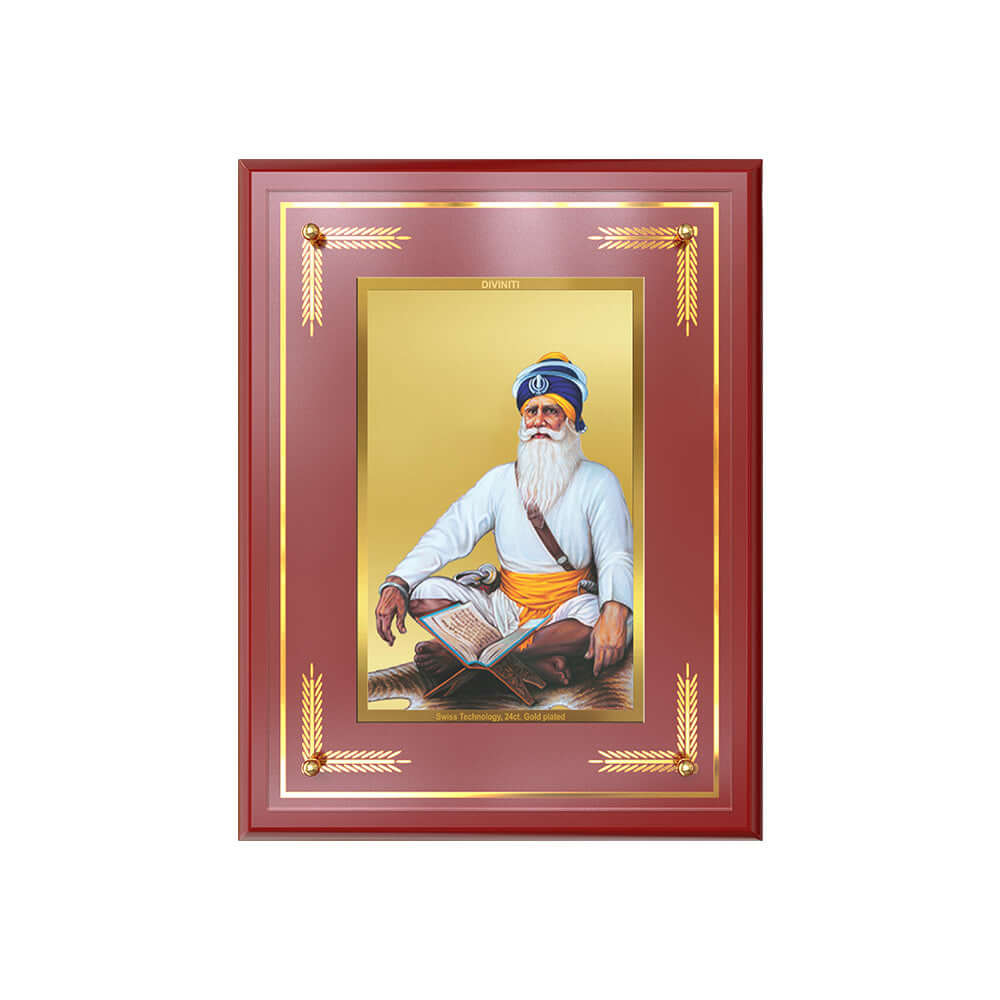 Baba Deep Singh Ji Photo Frame in 24k Gold Plated