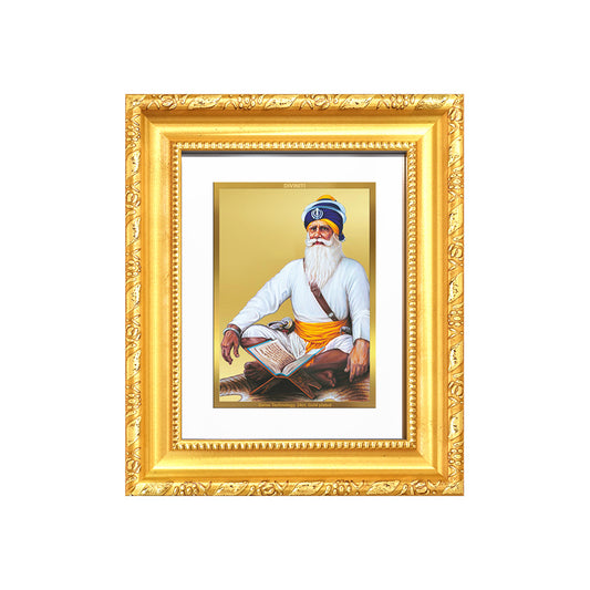 Baba Deep Singh Ji | Nihang Sikh and Martyr Wall & Tabletop Frame in 24K Gold Plated Foil
