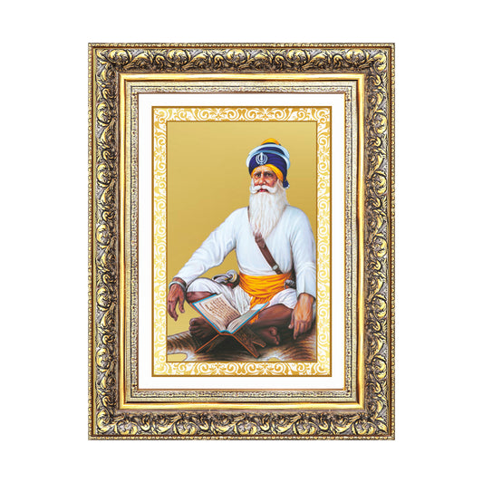 Baba Deep Singh Ji | Nihang Sikh and Martyr Wall Mount Photo Frame in 24K Gold Plated Foil