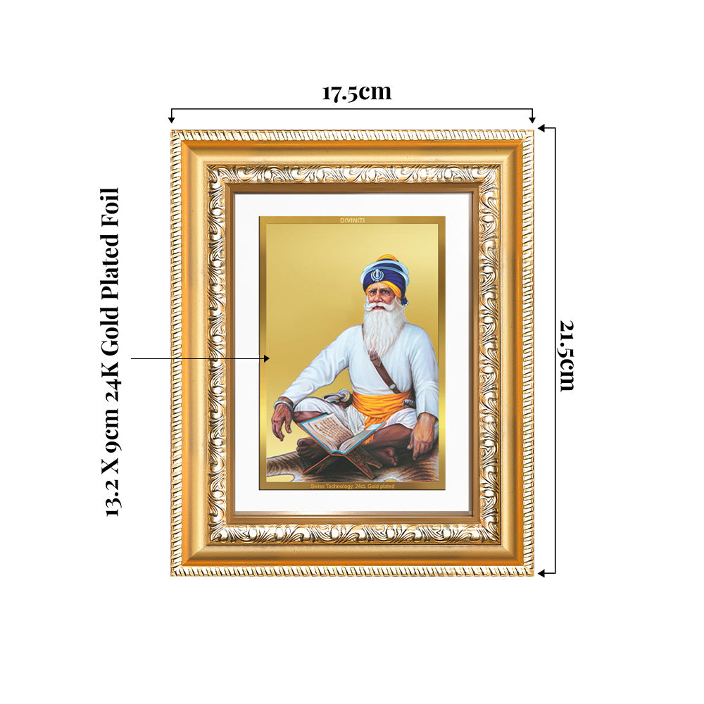 Baba Deep Singh Ji Tabletop Photo Frame in 24K Gold Plated Foil