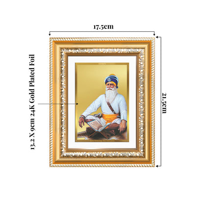 Baba Deep Singh Ji Tabletop Photo Frame in 24K Gold Plated Foil
