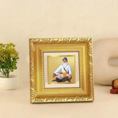 Baba Deep Singh Ji | Nihang Sikh and Martyr Tabletop Frame in 24K Gold Plated Foil
