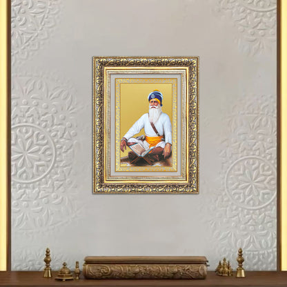 Baba Deep Singh Ji | Nihang Sikh and Martyr Wall Mount Photo Frame in 24K Gold Plated Foil