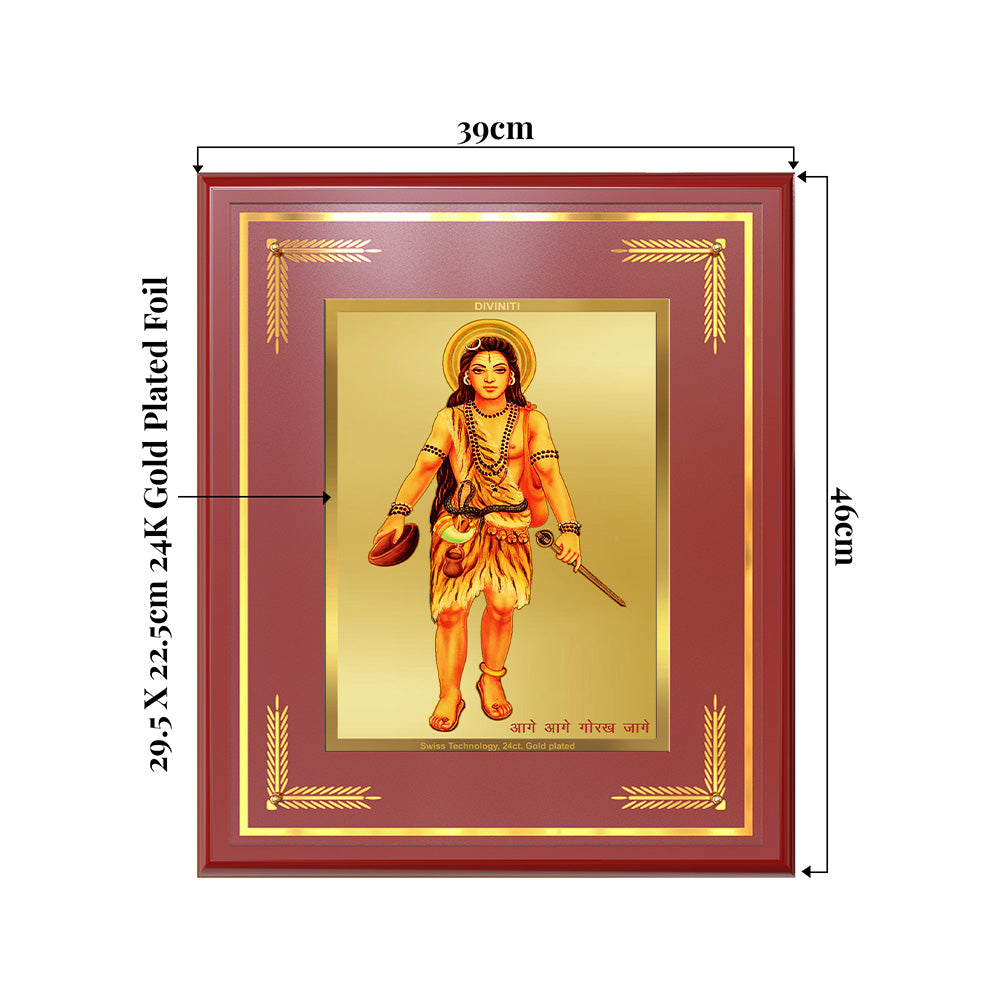 Baba Gorakhnath | Darshani For Wall & Tabletop Frame in 24K Gold Plated Foil