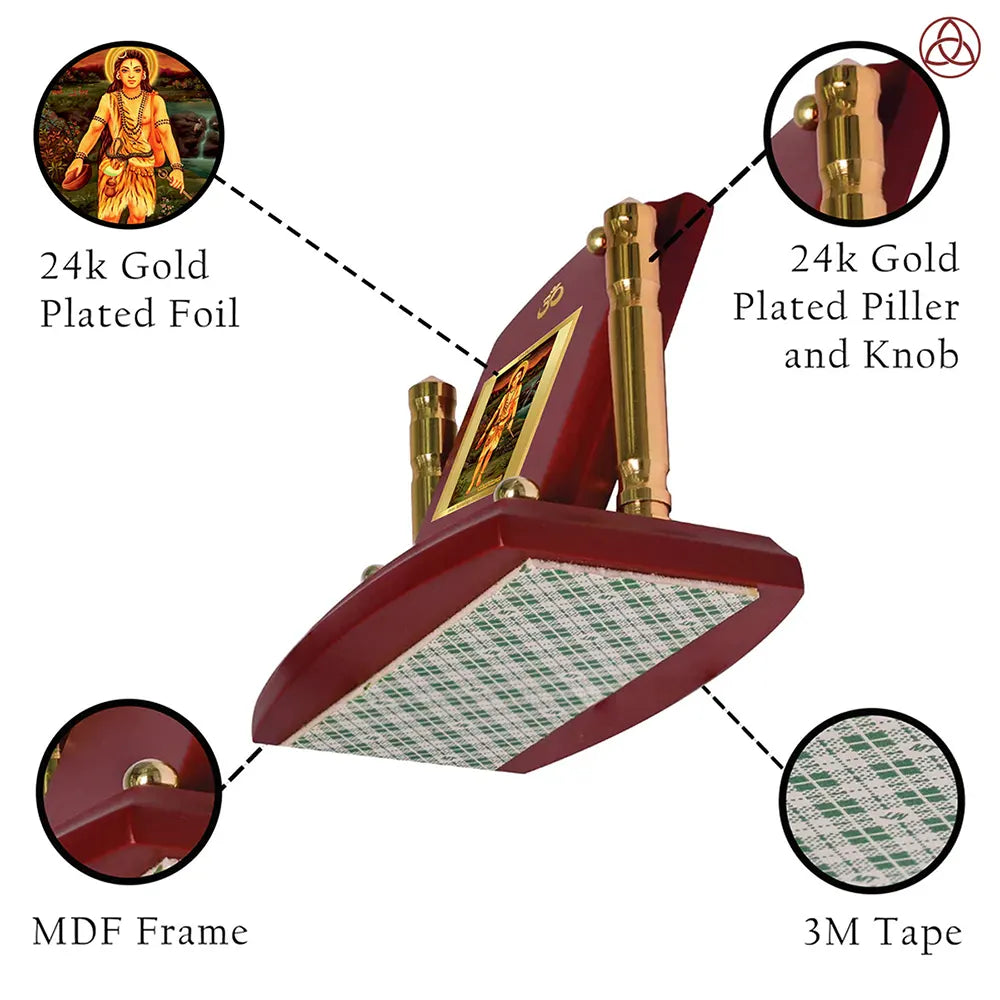 Baba Gorakhnath | Darshani For Car Dashboard Frame in 24K Gold Plated Foil
