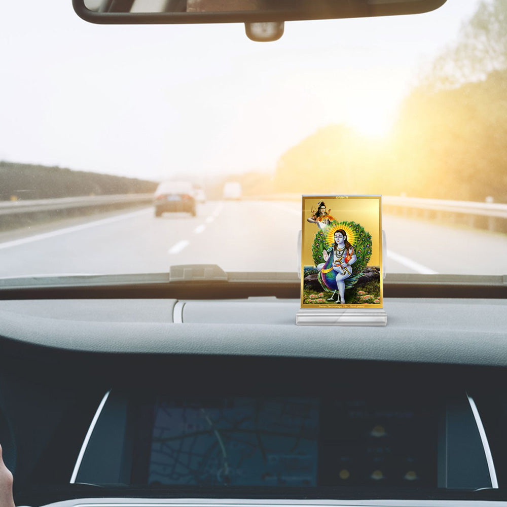 Baba Balak Nath | Paunahari For Car Dashboard Frame in 24K Gold Plated Foil