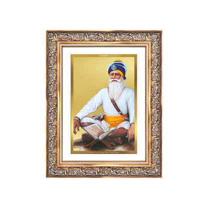 Baba Deep Singh Ji | Nihang Sikh and Martyr Wall Mount Photo Frame in 24K Gold Plated Foil