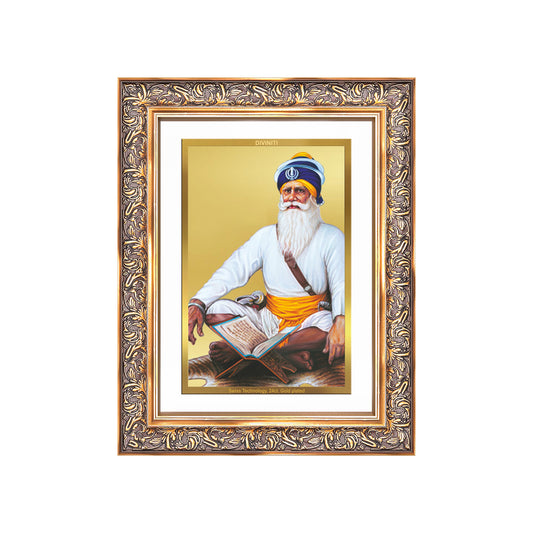 Baba Deep Singh Ji | Nihang Sikh and Martyr Wall Mount Photo Frame in 24K Gold Plated Foil