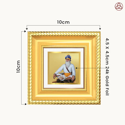 Baba Deep Singh Ji | Nihang Sikh and Martyr Tabletop Frame in 24K Gold Plated Foil