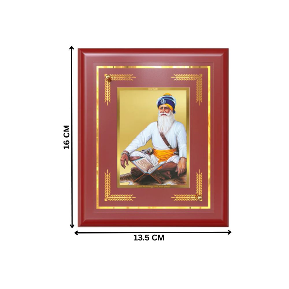 Baba Deep Singh Ji | Nihang Sikh and Martyr Wall & Tabletop Frame in 24K Gold Plated Foil