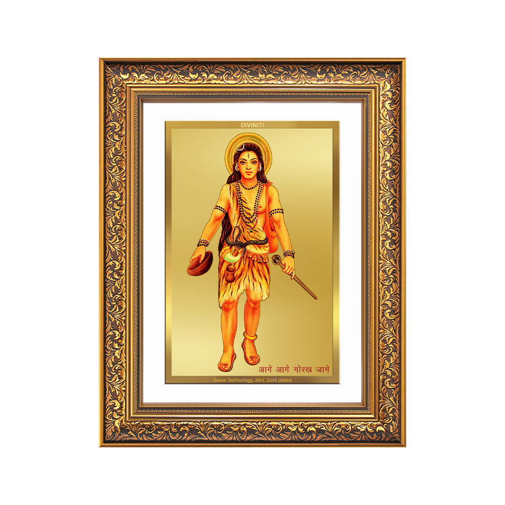 Baba Gorakhnath | Darshani Wall Photo Frame in 24K Gold Plated Foil