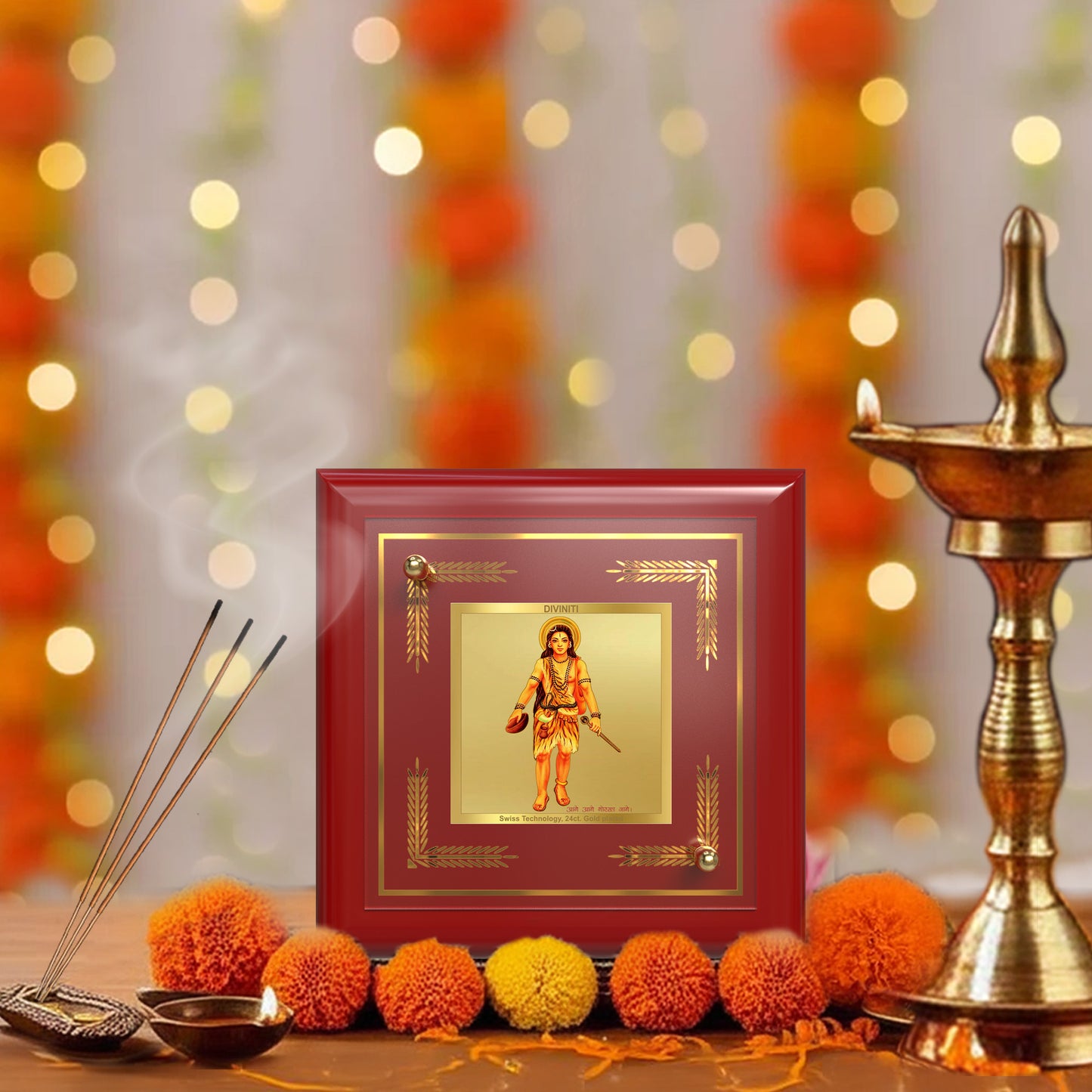 Baba Gorakhnath | Darshani For Tabletop Frame in 24K Gold Plated Foil