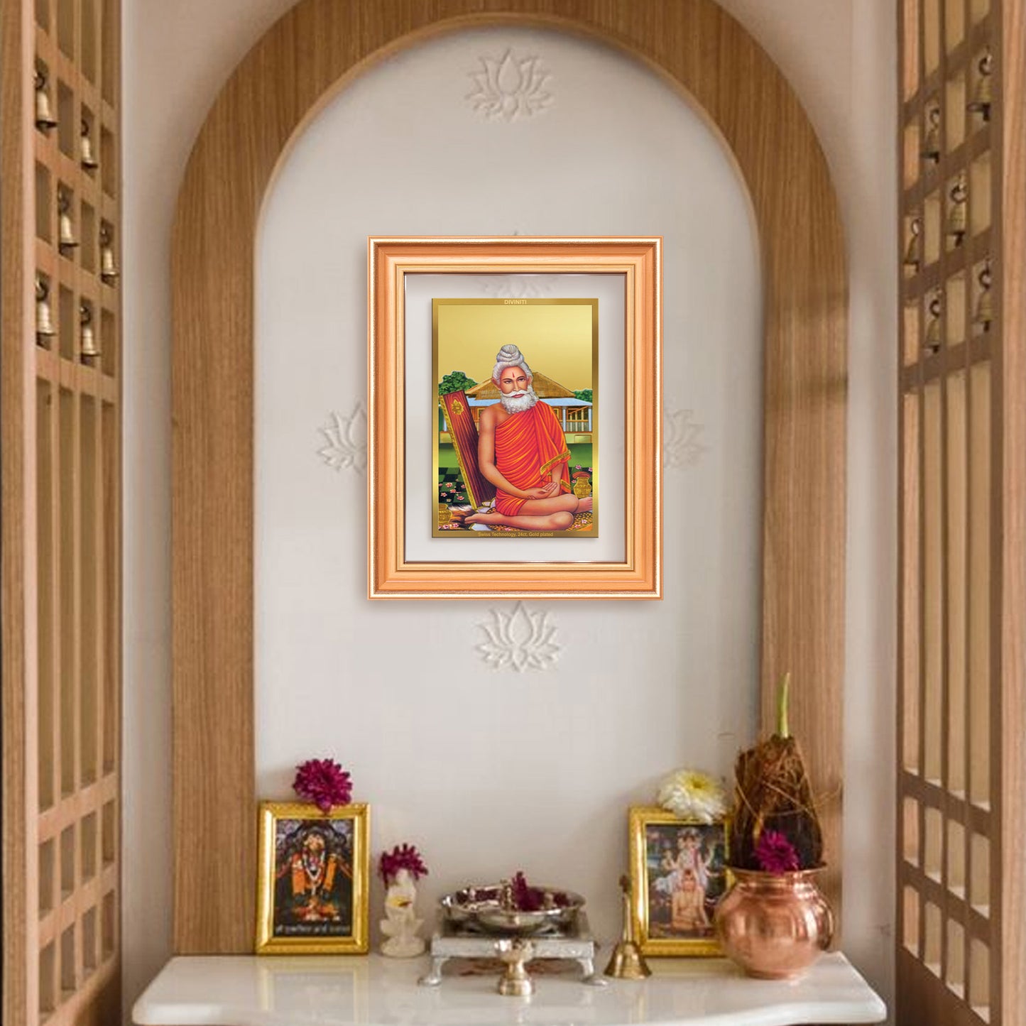 Baba Lokenath | Lokenath Brahmachari For Wall & Tabletop Frame in 24K Gold Plated Foil