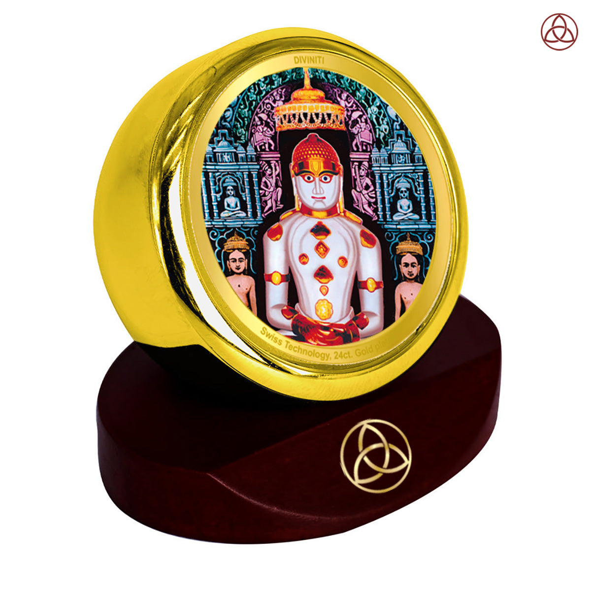 Adinath | Jain Tirthankara Car Dashboard & Tabletop Photo Frame in 24K Gold Plated Foil