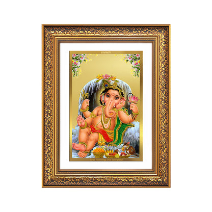 Bal Ganesha | Bal Ganapati | Baby Ganapati Wall Photo Frame in 24K Gold Plated Foil