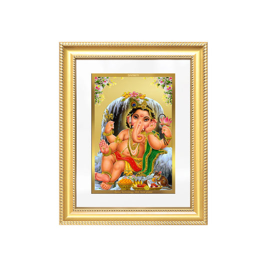 Bal Ganesha | Bal Ganapati|Baby Ganapati| For Wall & Tabletop Frame in 24K Gold Plated Foil