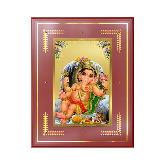 Bal Ganesha | Bal Ganapati|Baby Ganapati Wall Photo Frame in 24K Gold Plated Foil