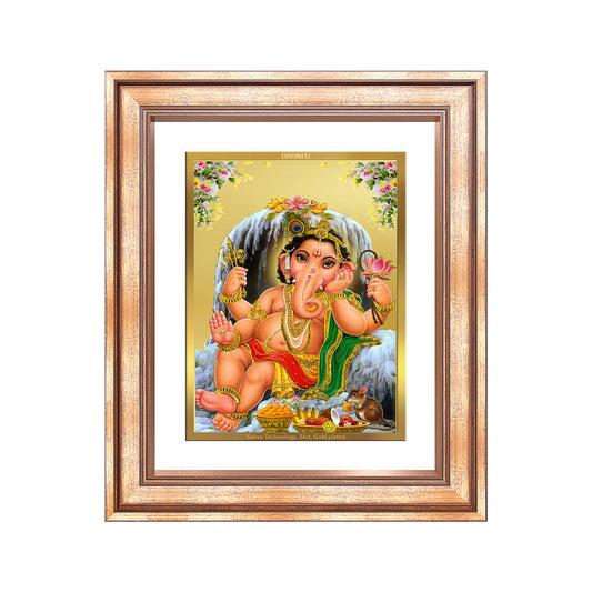 Bal Ganesha | Bal Ganapati|Baby Ganapati| For Wall & Tabletop Frame in 24K Gold Plated Foil