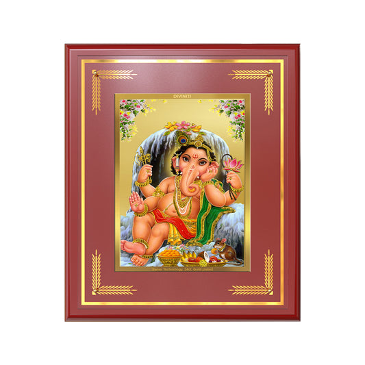 Bal Ganesha | Bal Ganapati|Baby Ganapati| For Wall & Tabletop Frame in 24K Gold Plated Foil