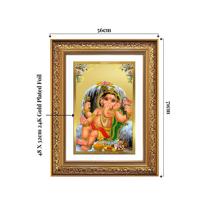 Bal Ganesha | Bal Ganapati | Baby Ganapati Wall Photo Frame in 24K Gold Plated Foil