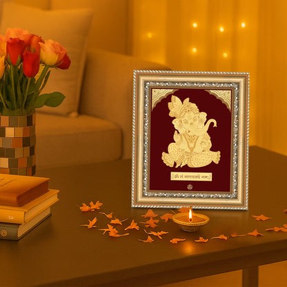 Bal Ganesha | Bal Ganapati|Baby Ganapati| For Gold on Gold Wall Hanging Frame in 24K Gold Plated Foil