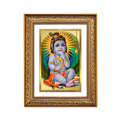 Bal Gopal | Baby Krishna | Devakinandana Wall Photo Frame in 24K Gold Plated Foil