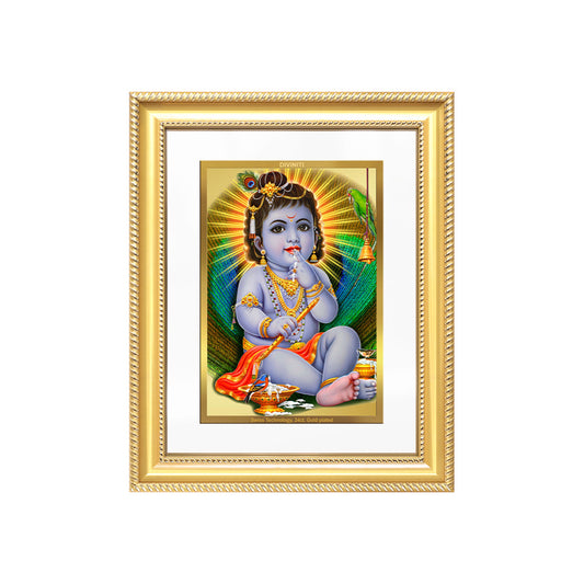 Bal Gopal |Baby Krishna | Devakinandana For Wall & Tabletop Frame in 24K Gold Plated Foil