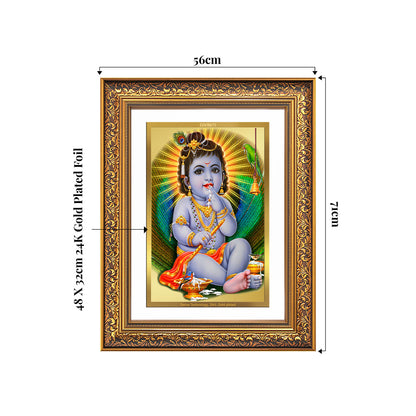 Bal Gopal | Baby Krishna | Devakinandana Wall Photo Frame in 24K Gold Plated Foil