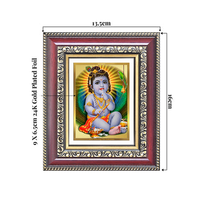 Bal Gopal |Baby Krishna | Devakinandana For Wall & Tabletop Frame in 24K Gold Plated Foil