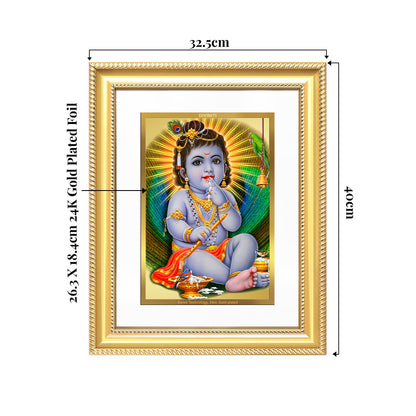 Bal Gopal |Baby Krishna | Devakinandana For Wall & Tabletop Frame in 24K Gold Plated Foil