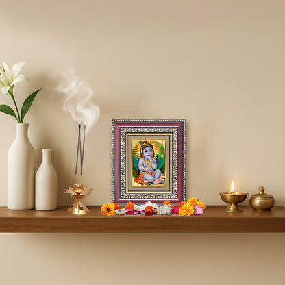 Bal Gopal |Baby Krishna | Devakinandana For Wall & Tabletop Frame in 24K Gold Plated Foil