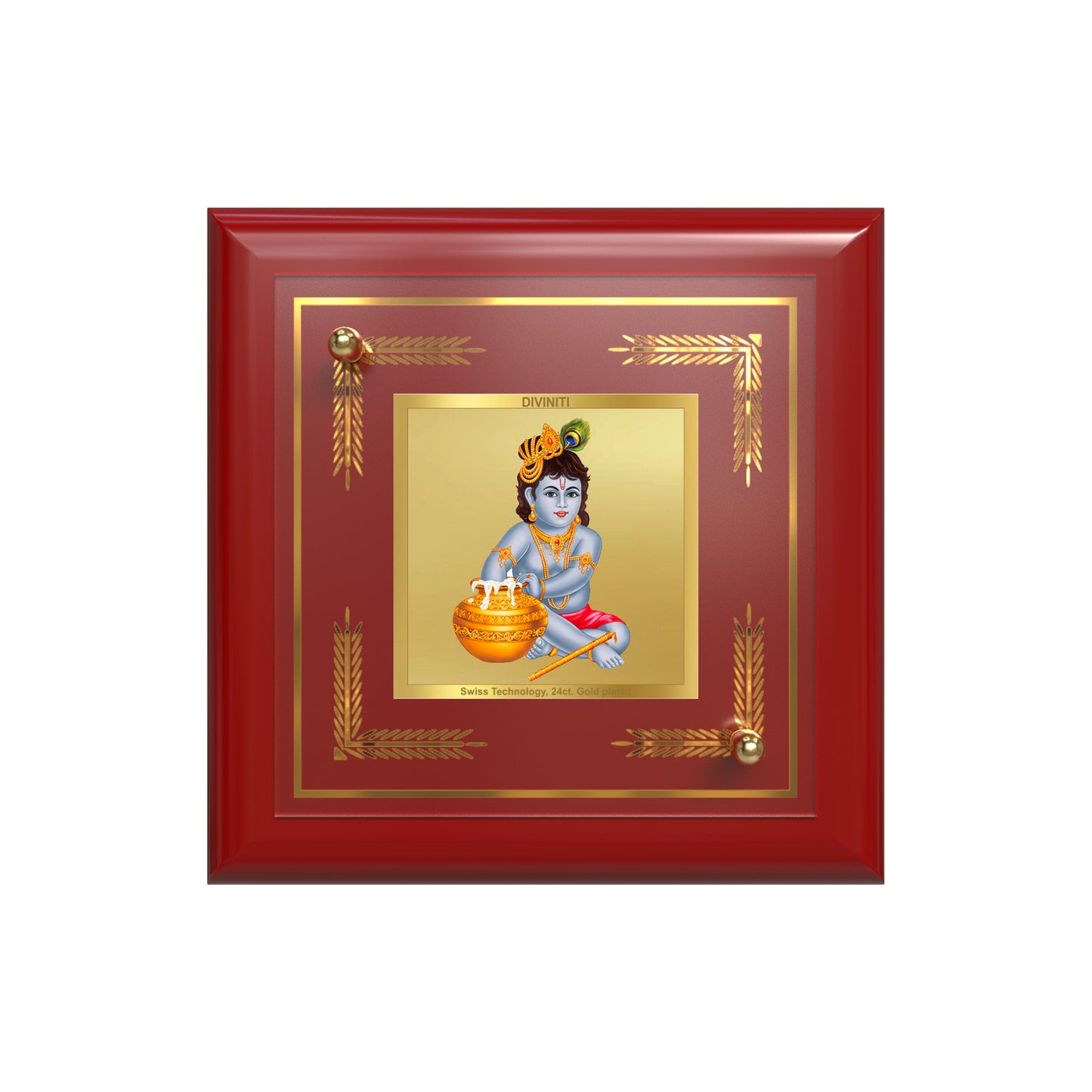 Makhan Gopal |Baby Krishna | Devakinandana For Tabletop Frame in 24K Gold Plated Foil