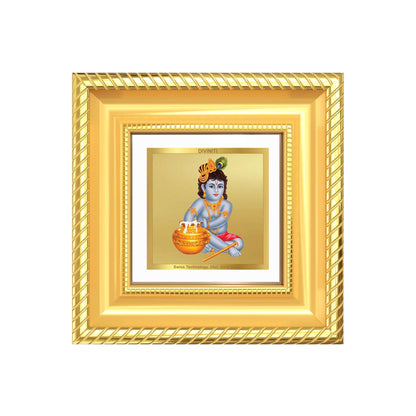 Makhan Gopal Baby Krishna Tabletop Frame in 24K Gold Foil