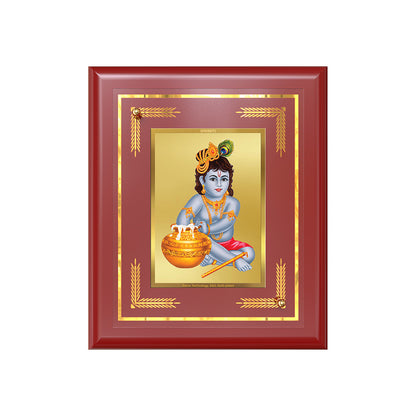 Makhan Gopal |Baby Krishna | Devakinandana For Wall & Tabletop Frame in 24K Gold Plated Foil