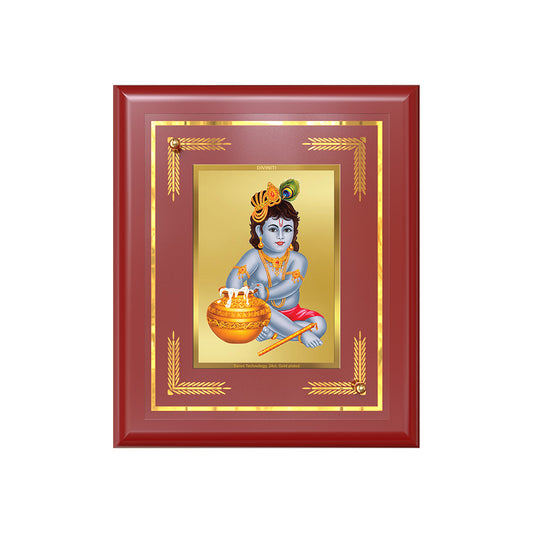 Makhan Gopal |Baby Krishna | Devakinandana For Wall & Tabletop Frame in 24K Gold Plated Foil