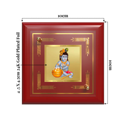 Makhan Gopal |Baby Krishna | Devakinandana For Tabletop Frame in 24K Gold Plated Foil