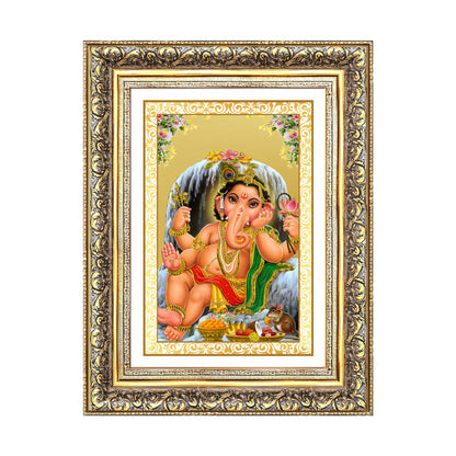 Bal Ganesha | Bal Ganapati|Baby Ganapati| for Wall Photo Frame in 24K Gold Plated Foil