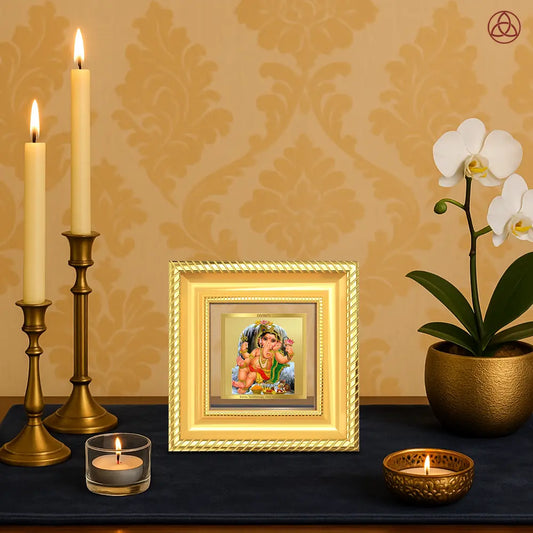Bal Ganesha | Bal Ganapati|Baby Ganapati| For Tabletop Frame in 24K Gold Plated Foil