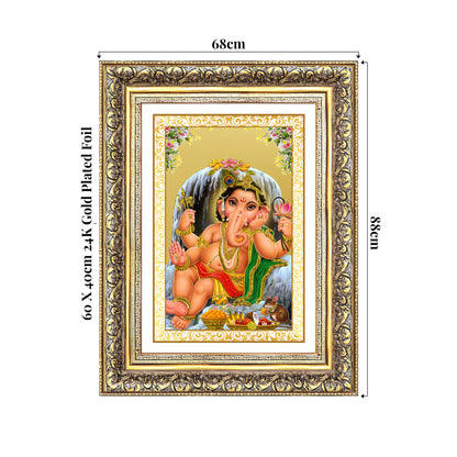 Bal Ganesha | Bal Ganapati|Baby Ganapati| for Wall Photo Frame in 24K Gold Plated Foil