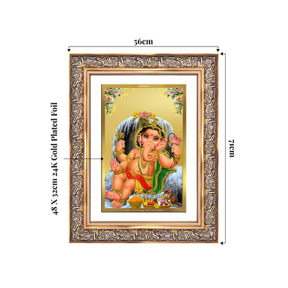 Bal Ganesha | Bal Ganapati | Baby Ganapati Wall Photo Frame in 24K Gold Plated Foil