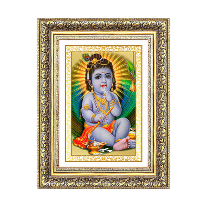 Bal Gopal | Baby Krishna | Devakinandana for Wall Photo Frame in 24K Gold Plated Foil
