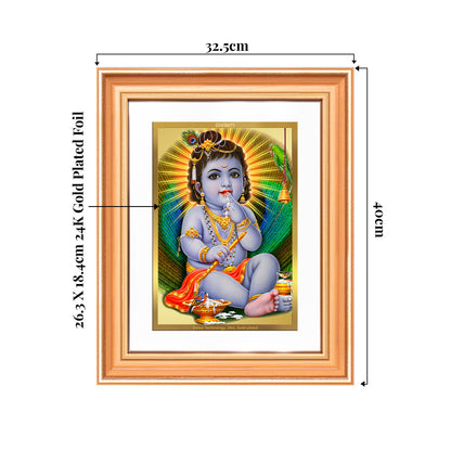 Bal Gopal |Baby Krishna | Devakinandana For Wall & Tabletop Frame in 24K Gold Plated Foil