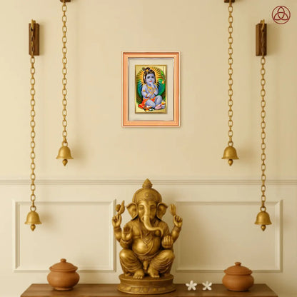 Bal Gopal | Baby Krishna | Devakinandana for Wall Photo Frame in 24K Gold Plated Foil