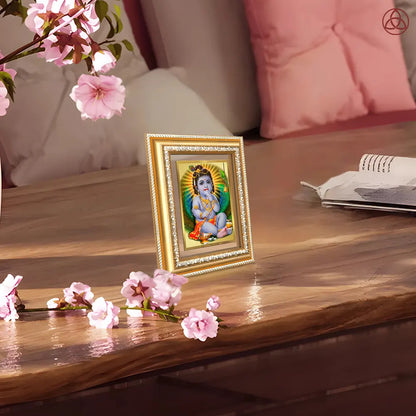 Bal Gopal |Baby Krishna | Devakinandana for Wall & Tabletop Photo Frame in 24K Gold Plated Foil