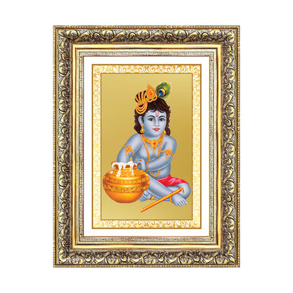 Makhan Gopal | Baby Krishna | Devakinandana for Wall Photo Frame in 24K Gold Plated Foil