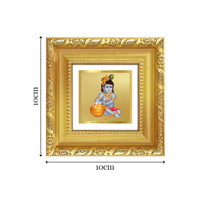 Diviniti Bal Gopal (Makhan Gopal) | Baby Krishna Tabletop Photo Frame in 24K Gold Plated Foil | Joy, Innocence & Divine Blessings | DG103S1A (10x10 CM)