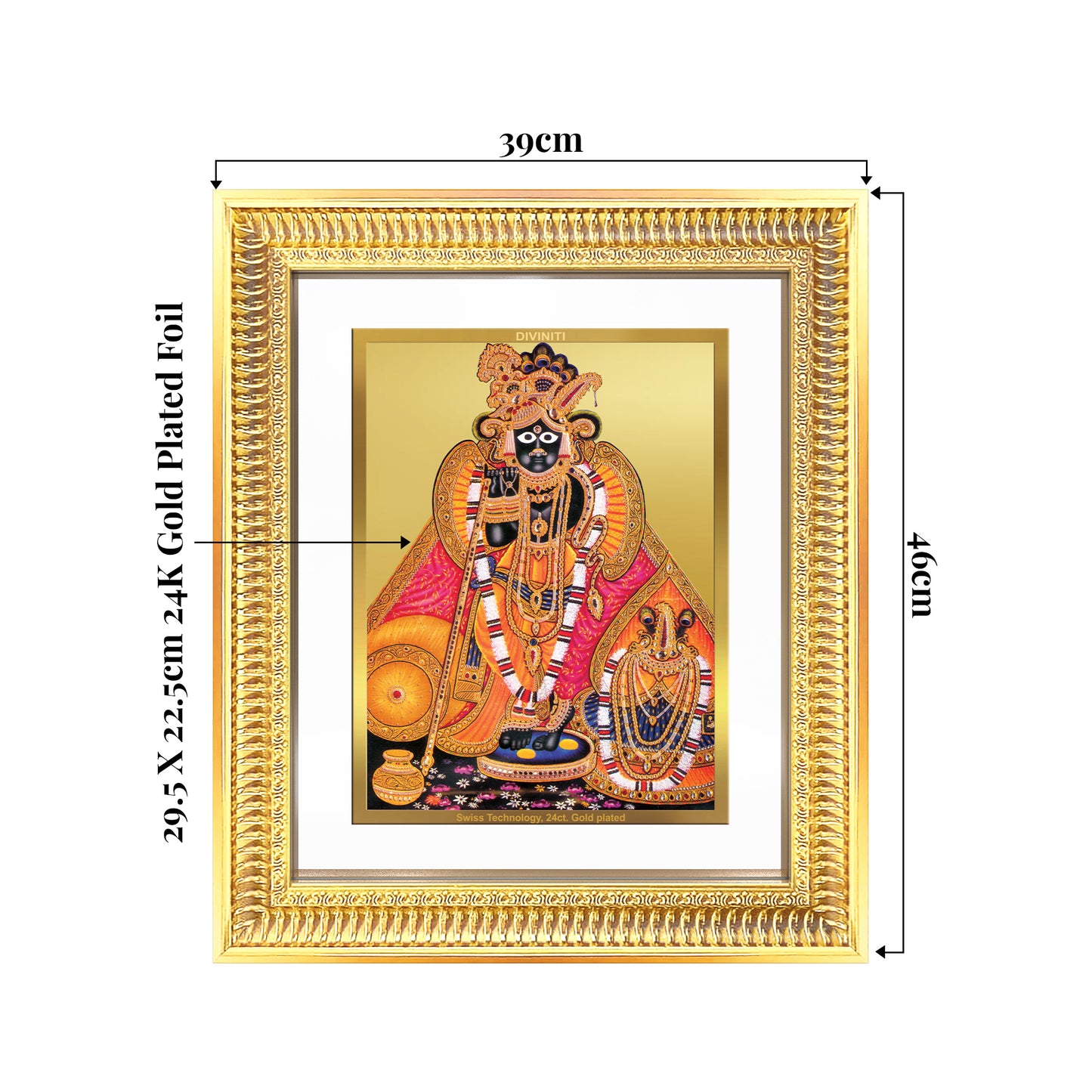 Banke Bihari | Kunjbihari Wall Mount Photo Frame in 24K Gold Plated Foil